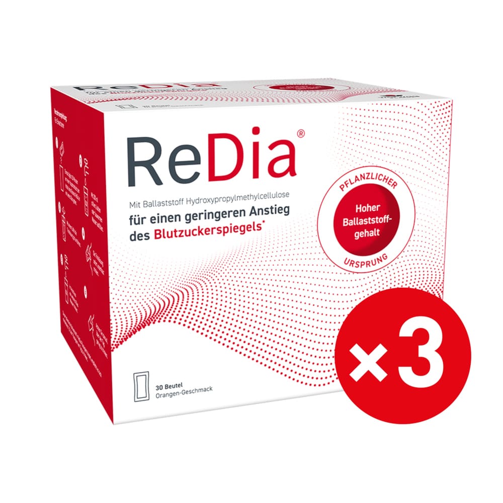 REDIA Granulat Ballaststoffdrink Dreierpack 3X30X12,3 g Granulat zur Herstellung einer Suspension zum Einnehmen