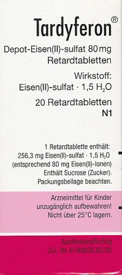 Tardyferon Depot-Eisen(II)-sulfat 80mg 20 St Retard-Tabletten