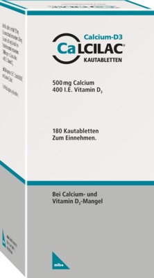 Calcilac 500mg/400 I.E. 180 St Kautabletten | 180  Kautabletten | 0.17 EUR / 1 Stück | 04251520703339