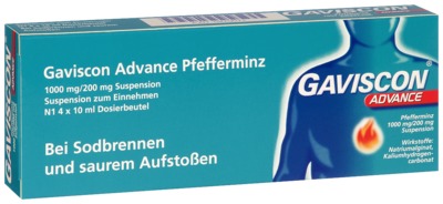 Gaviscon Advance Pfefferminz 1000mg/200mg Dosierbeutel 4X10 ml Suspension