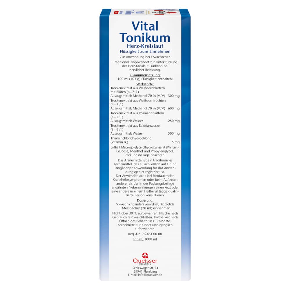 Doppelherz Vital Tonikum Herz-Kreislauf alkoholfrei 1000 ml Tonikum