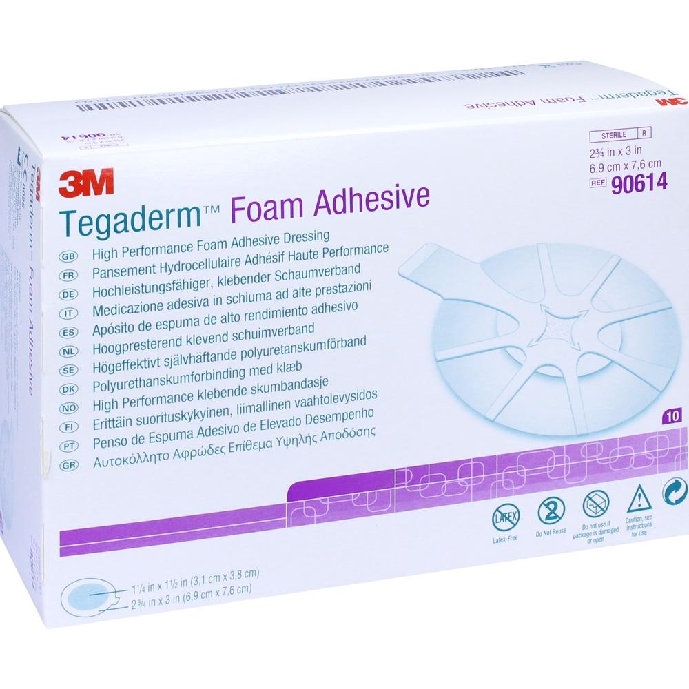 TEGADERM Foam Adhesive 6,9x7,6 cm oval 90614 10 St