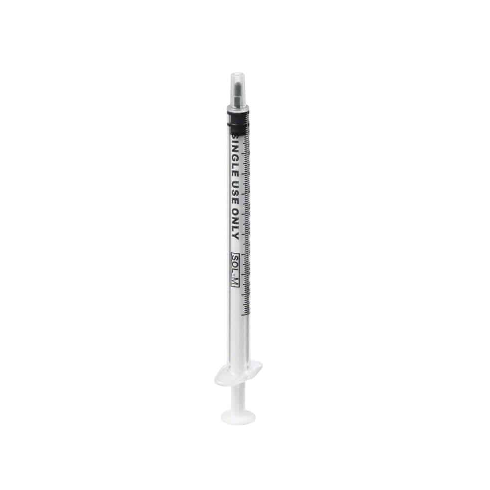 SOL-M 1 ml Einmalspritze weißer Kolben 100 St Spritzen