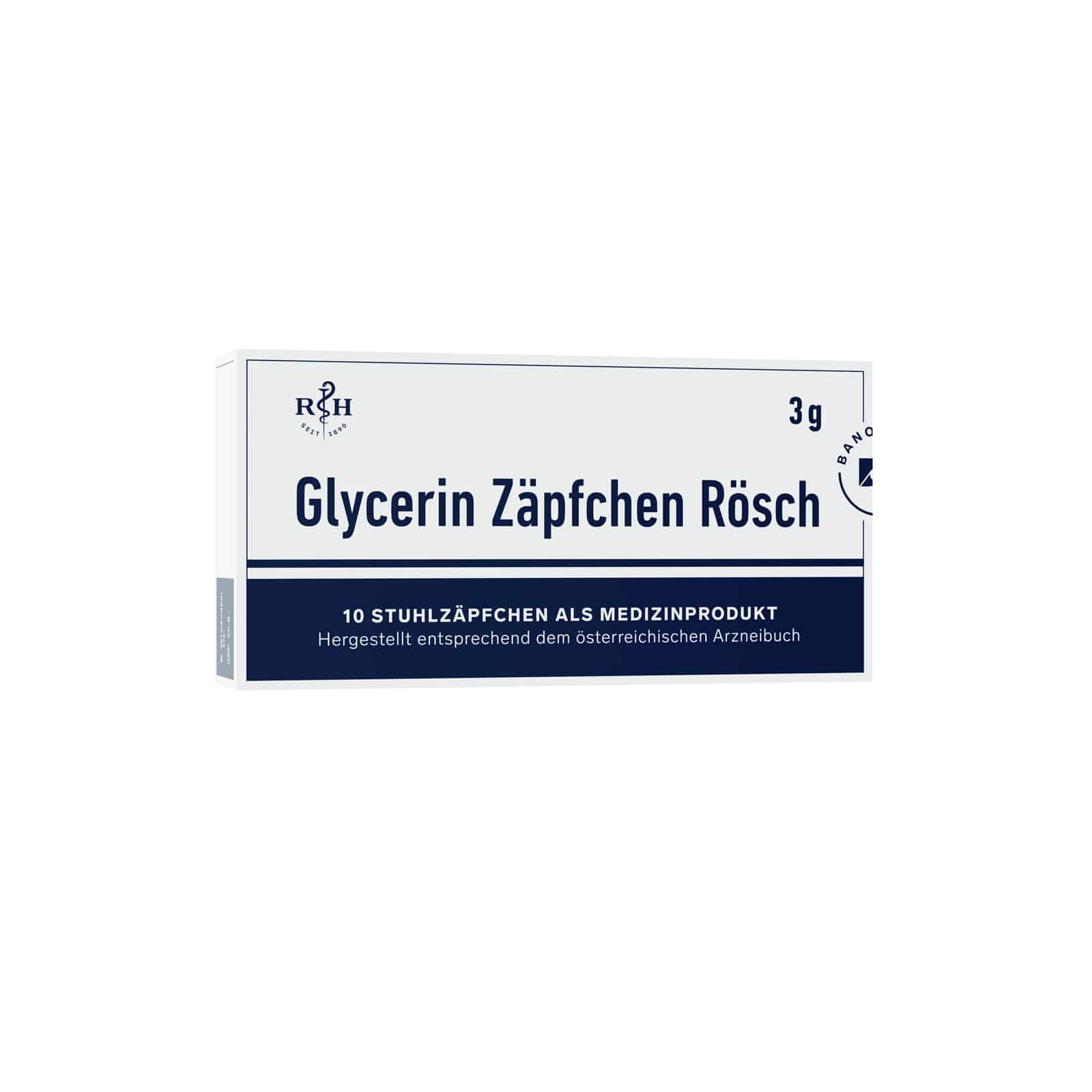 GLYCERIN ZÄPFCHEN Rösch 3 g gegen Verstopfung 10 St Suppositorien