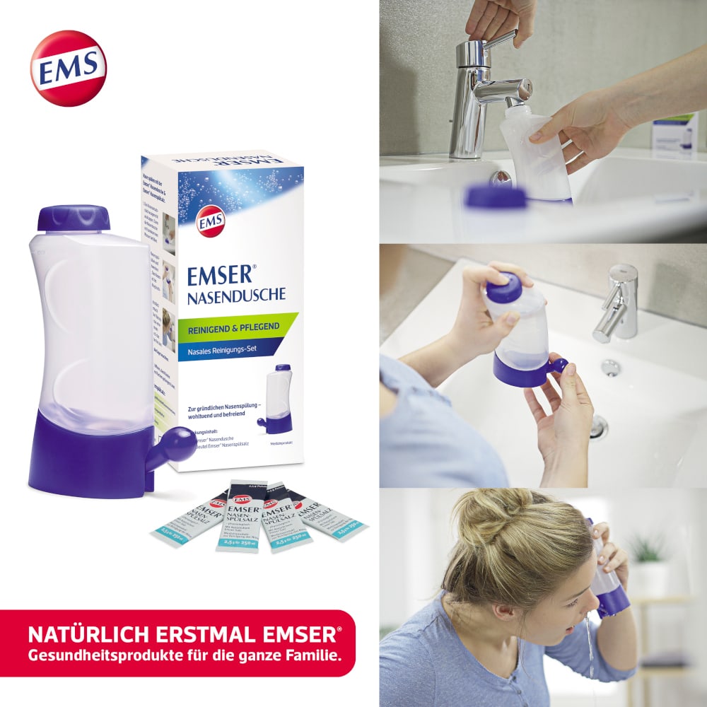 EMSER NASENDUSCHE mit 4 Beuteln NASENSPÜLSALZ 1 St Kombipackung