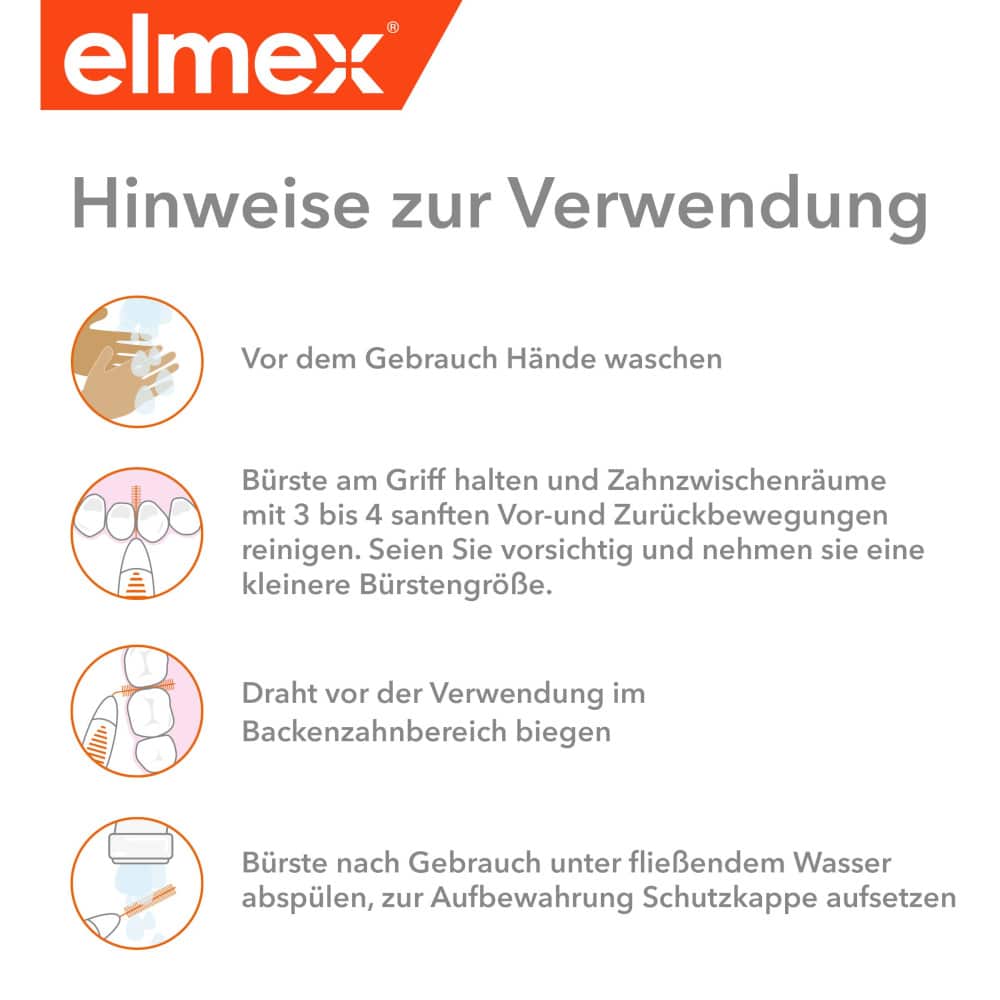 elmex INTERDENTALBÜRSTEN rot Größe 2 0,5 mm 8 St Zahnbürste