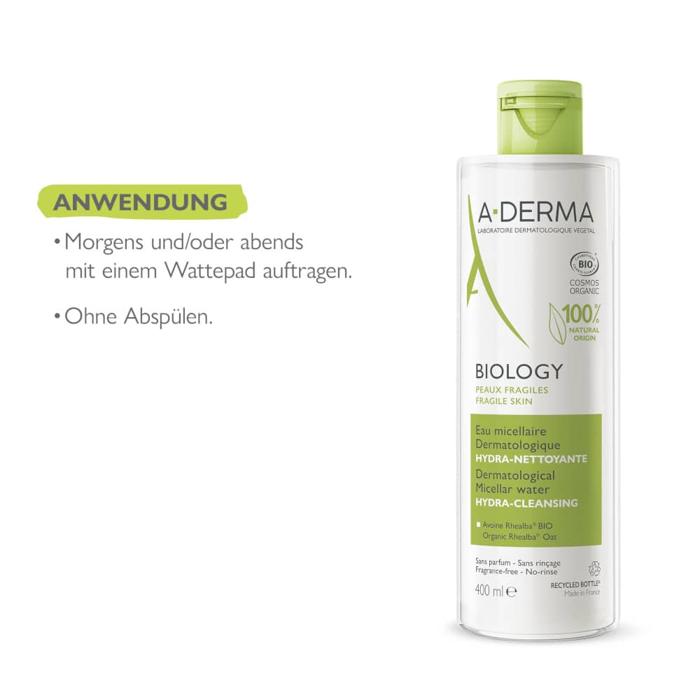 A-DERMA BIOLOGY  Mizellen-Gesichtswasser 400 ml Lotion