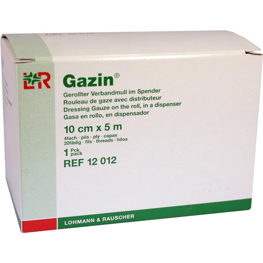GAZIN Verbandmull 10 cmx5 m 4fach gerollt 1 St Kompressen 1 St