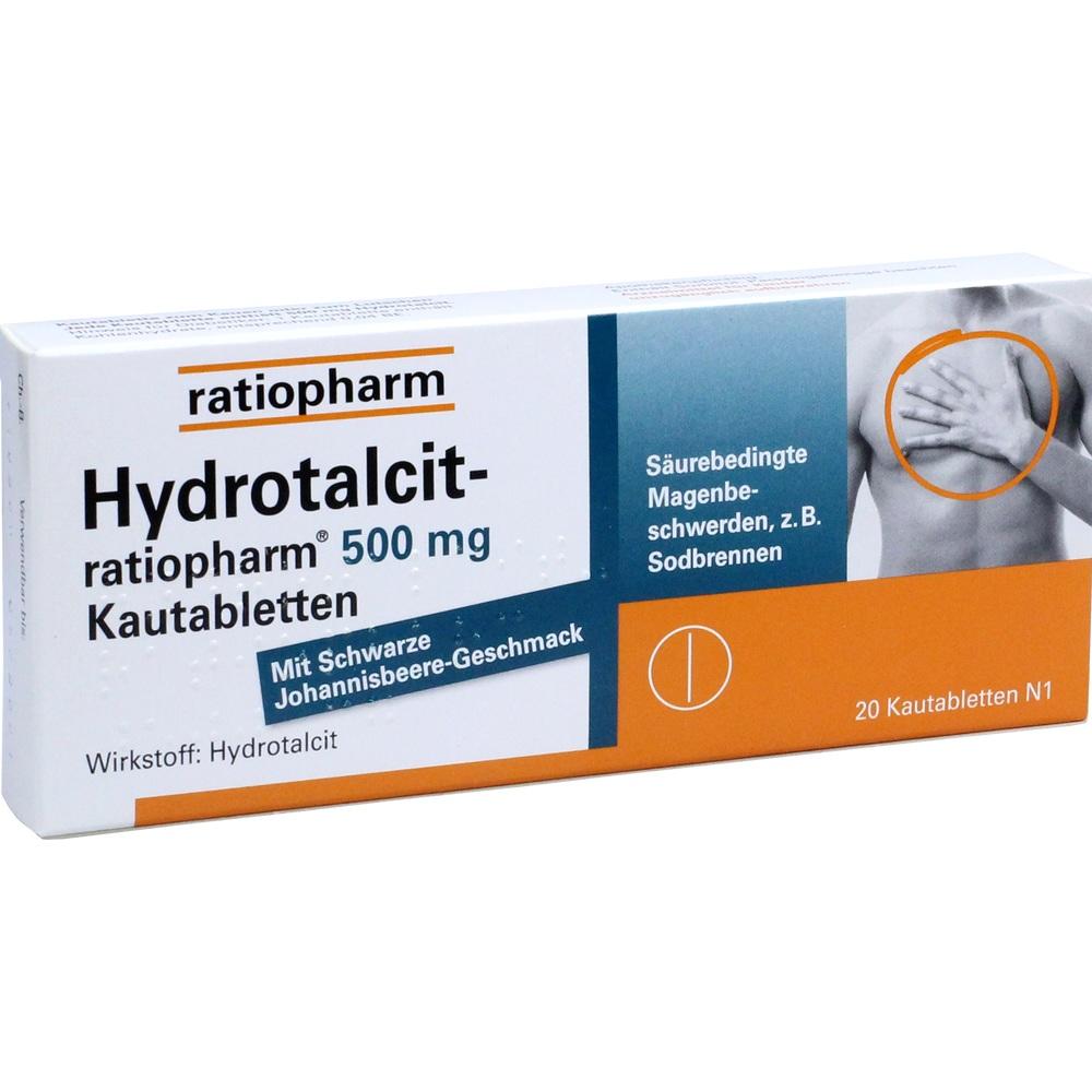 Hydrotalcit-ratiopharm 500 mg 20 St Kautabletten