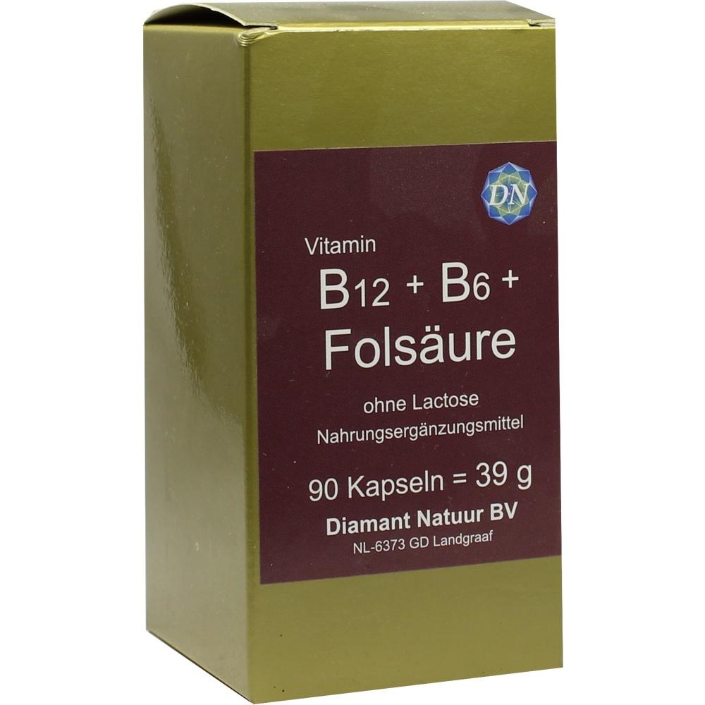 Vitamin B12 + B6 + Folsäure ohne Lactose 90 St Kapseln
