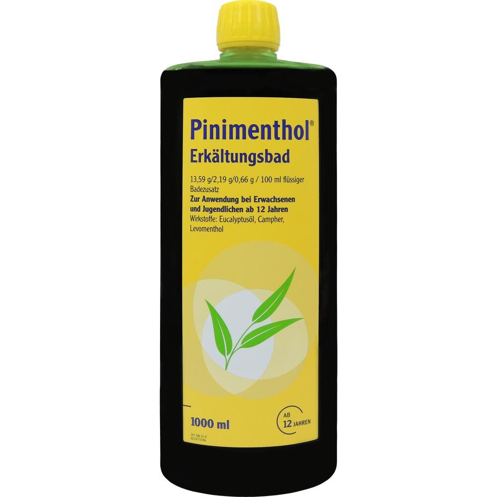 Pinimenthol Erkältungsbad ab 12 Jahren - mit Eucalyptusöl, Menthol und Campher 1000 ml Bad