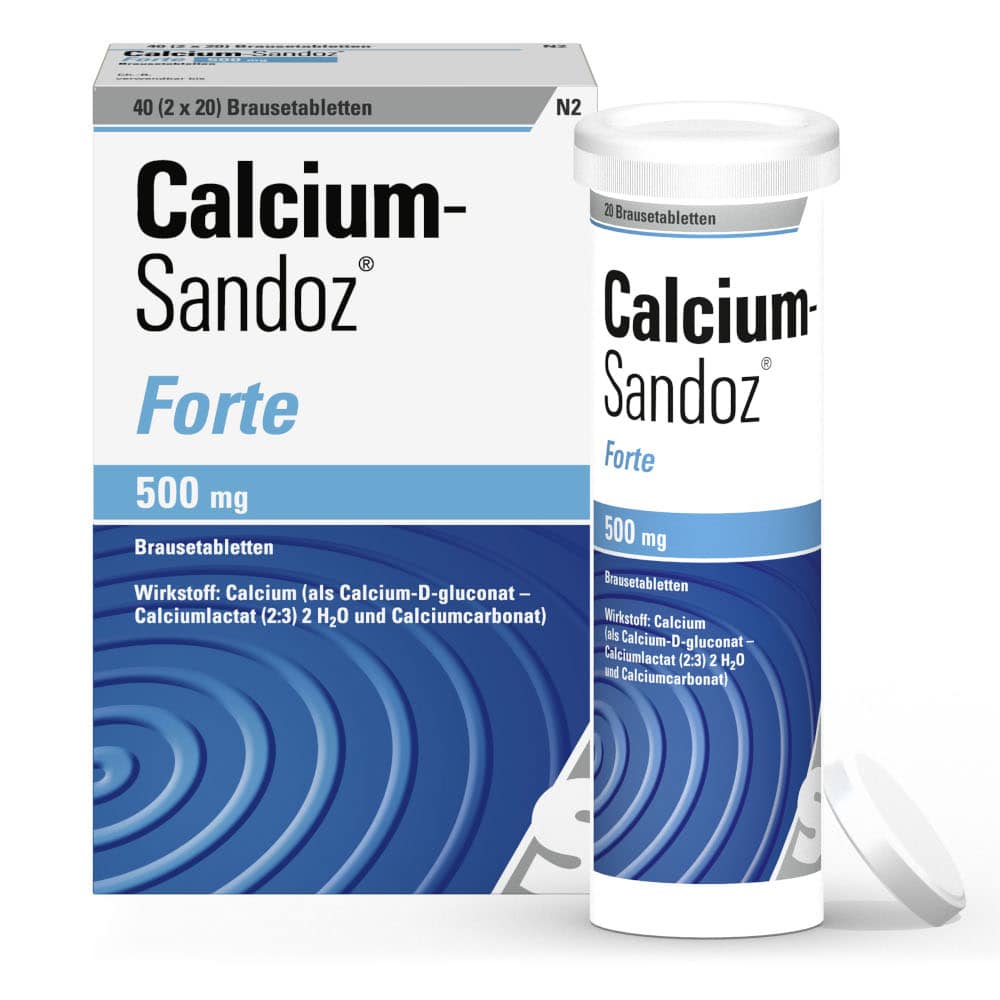 Calcium-Sandoz forte 500mg 2X20 St Brausetabletten
