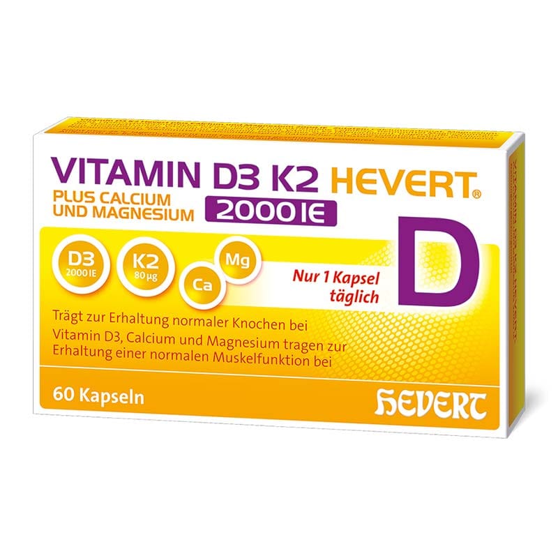Vitamin D3 K2 HEVERT 2000 I.E. 60 St Kapseln
