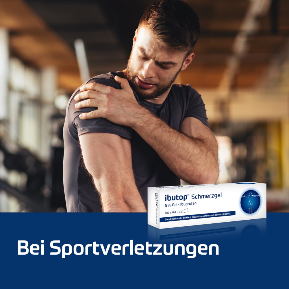 ibutop Schmerzgel 5%, bei Sport- und Alltagsverletzungen wie Prellungen, Verstauchungen oder Zerrungen 100 g Gel