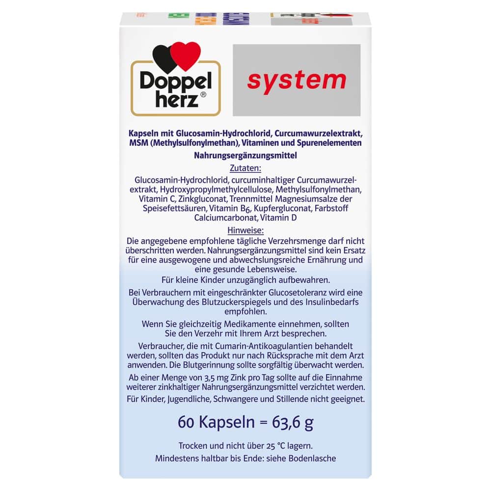 Doppelherz system GLUCOSAMIN 1000 + CURCUMA  60 St Kapseln