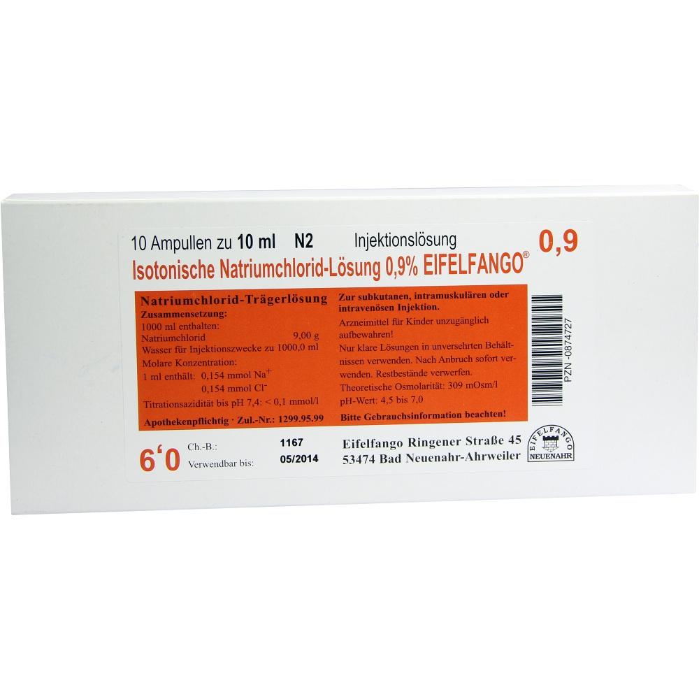 ISOTONISCHE NaCl Lösung 0,9% Eifelfango Inj.-Lsg. 10X10 ml Injektionslösung