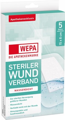 WEPA STERILER WUNDVERBAND WASSERDICHT 15x8 cm 5 St Pflaster