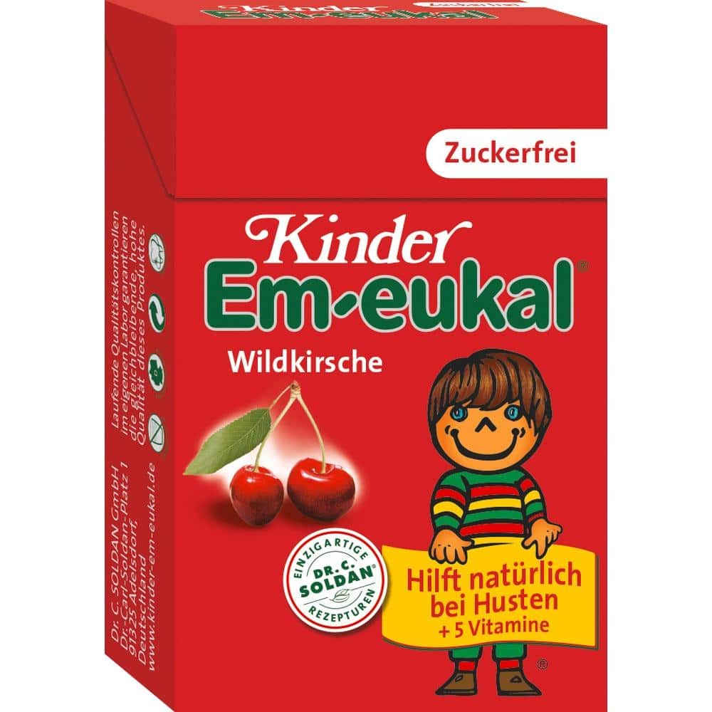 Em-eukal Kinder WILDKIRSCHE zuckerfrei Pocketbox 40 g Bonbons