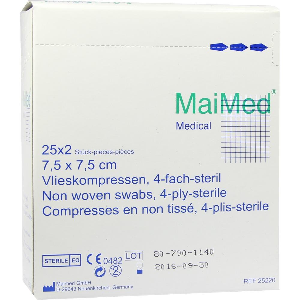 VLIESKOMPRESSEN 7,5x7,5 cm steril 25X2 St Kompressen