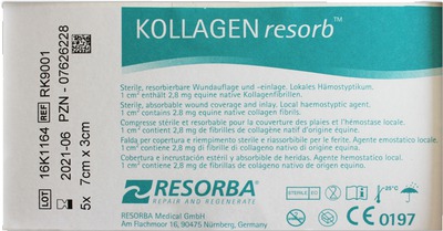 KOLLAGEN RESORB Schwämme 3x7 cm 5 St Schwämme