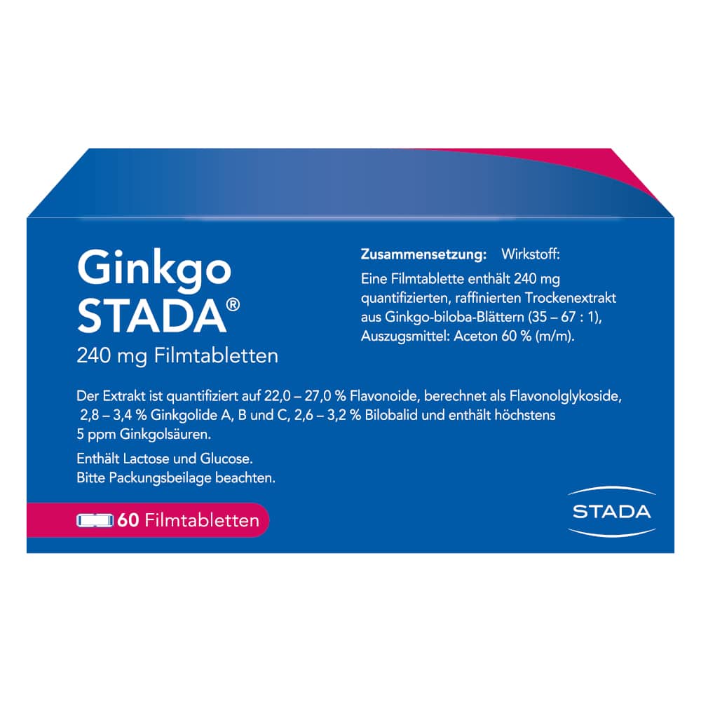 Ginkgo STADA 240mg - 2x 15 €-Aktion*  60 St Filmtabletten