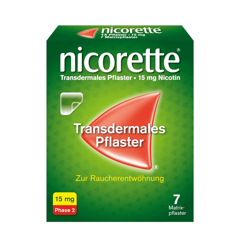 nicorette Nikotinpflaster mit 15 mg Nikotin zur Raucherentwöhnung, 7 Stück
