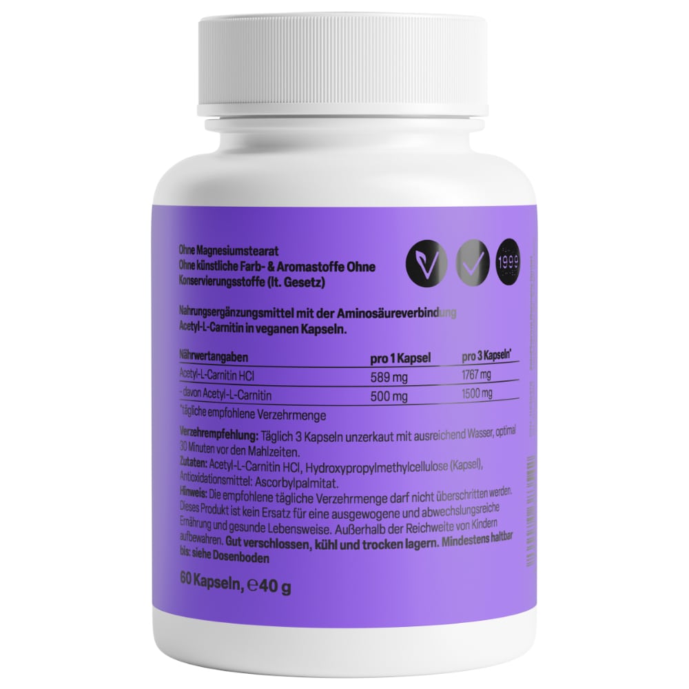 Zein PHARMA Acetyl L-Carnitin 500 mg 60 St Kapseln