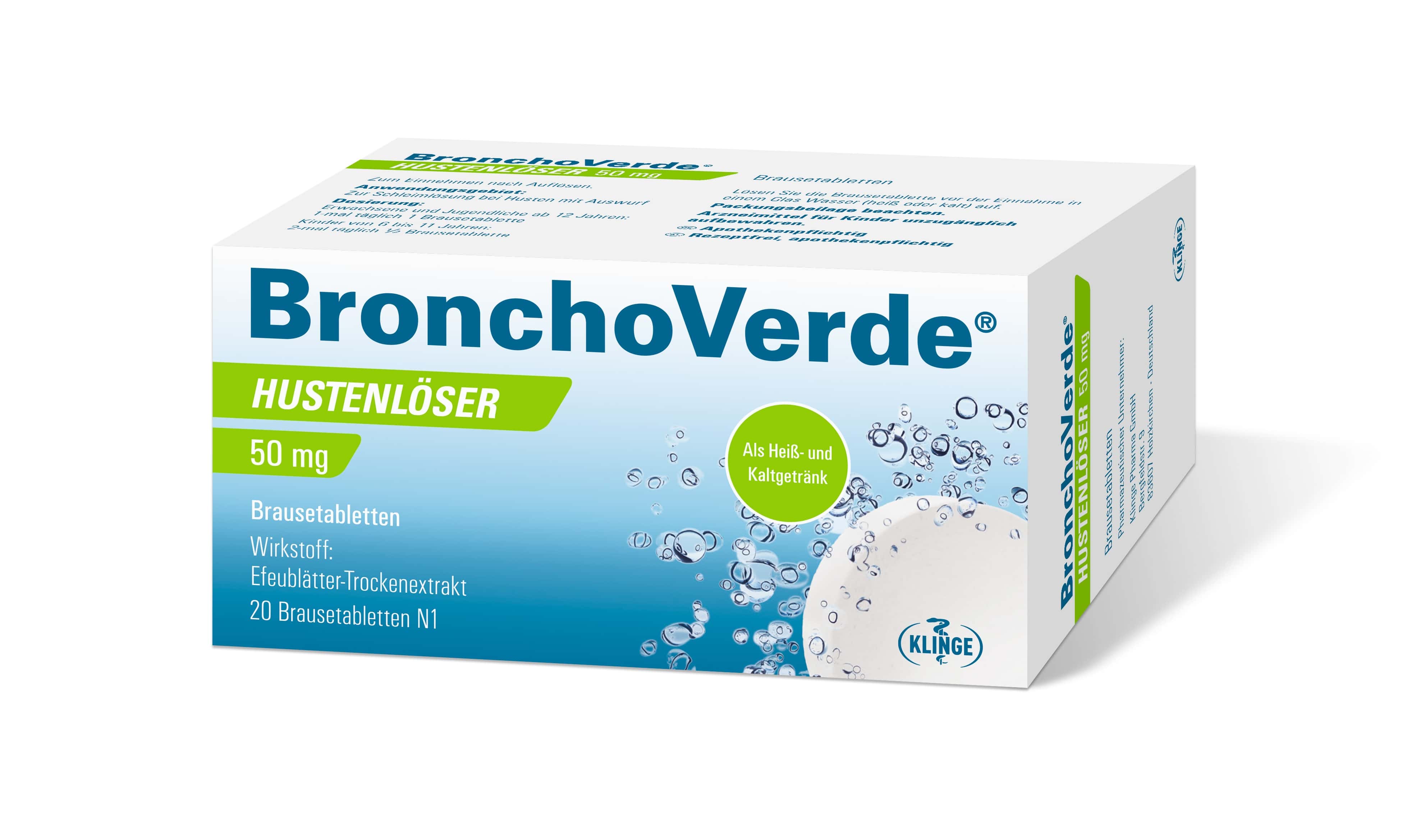 BronchoVerde HUSTENLÖSER 50 mg  20 St Brausetabletten