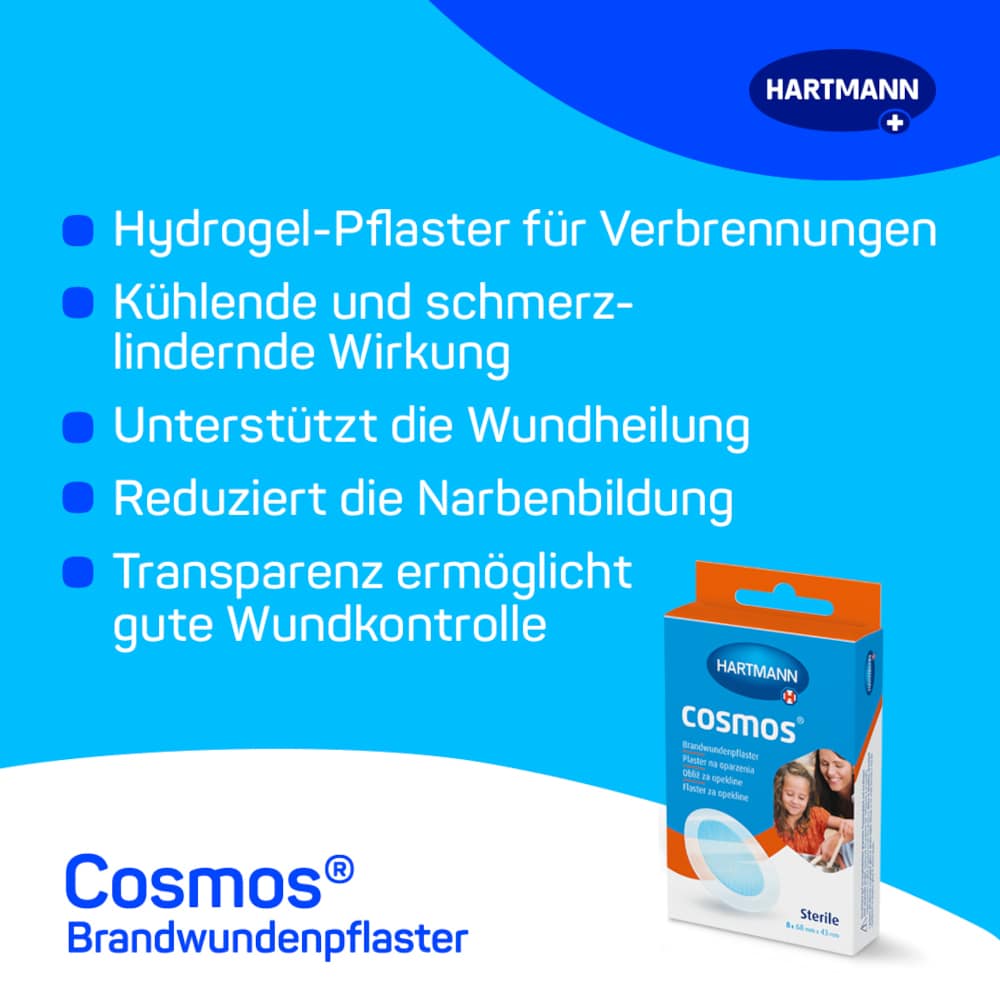 HARTMANN cosmos Brandwundenpflaster 8 St Pflaster