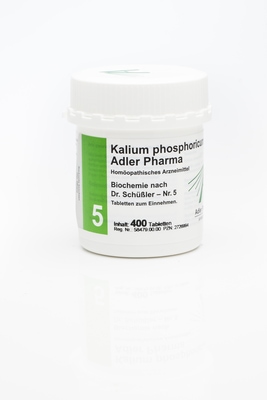 Kalium phosphoricum D6  Adler Pharma Biochemie nach Dr. Schüßler Nr.5 , Tablette 400 St Tabletten