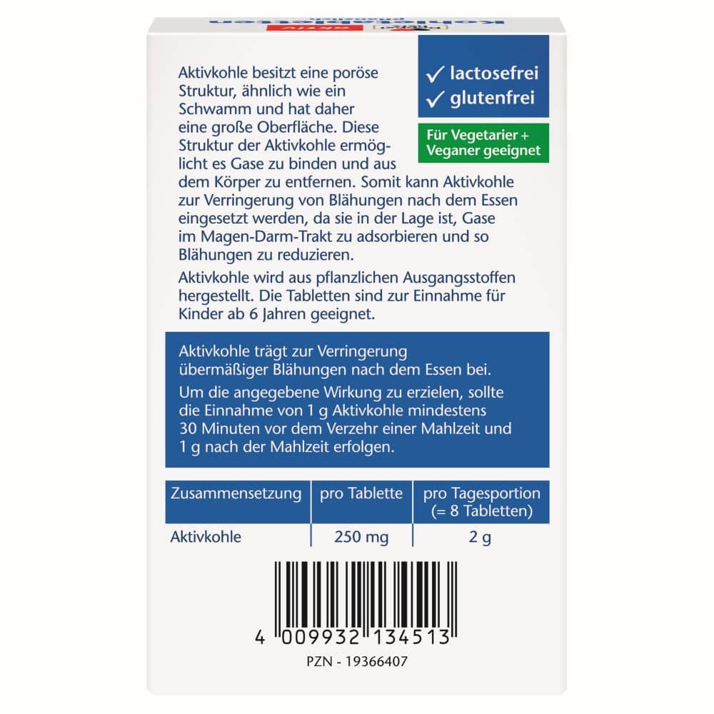 Doppelherz aktiv Kohletabletten pflanzlich 30 St Tabletten