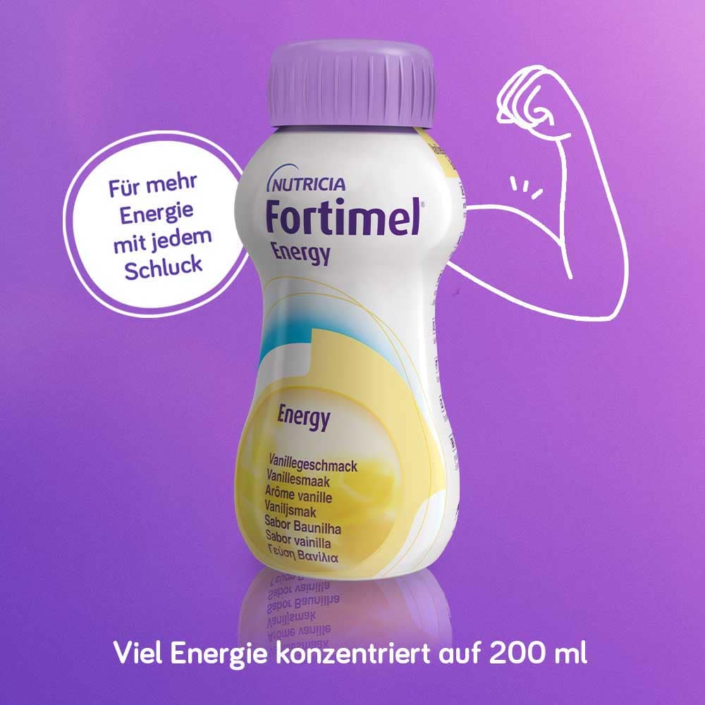 Fortimel Energy Trinknahrung Vanille 4X200 ml Flüssigkeit