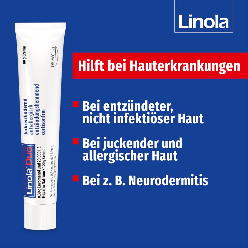 Linola Duo - Cortisonfreie Creme gegen Juckreiz 80 g Creme