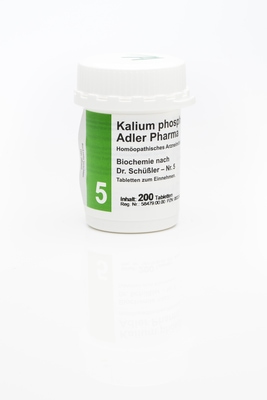 Kalium phosphoricum D6  Adler Pharma Biochemie nach Dr. Schüßler Nr.5 , Tablette 200 St Tabletten