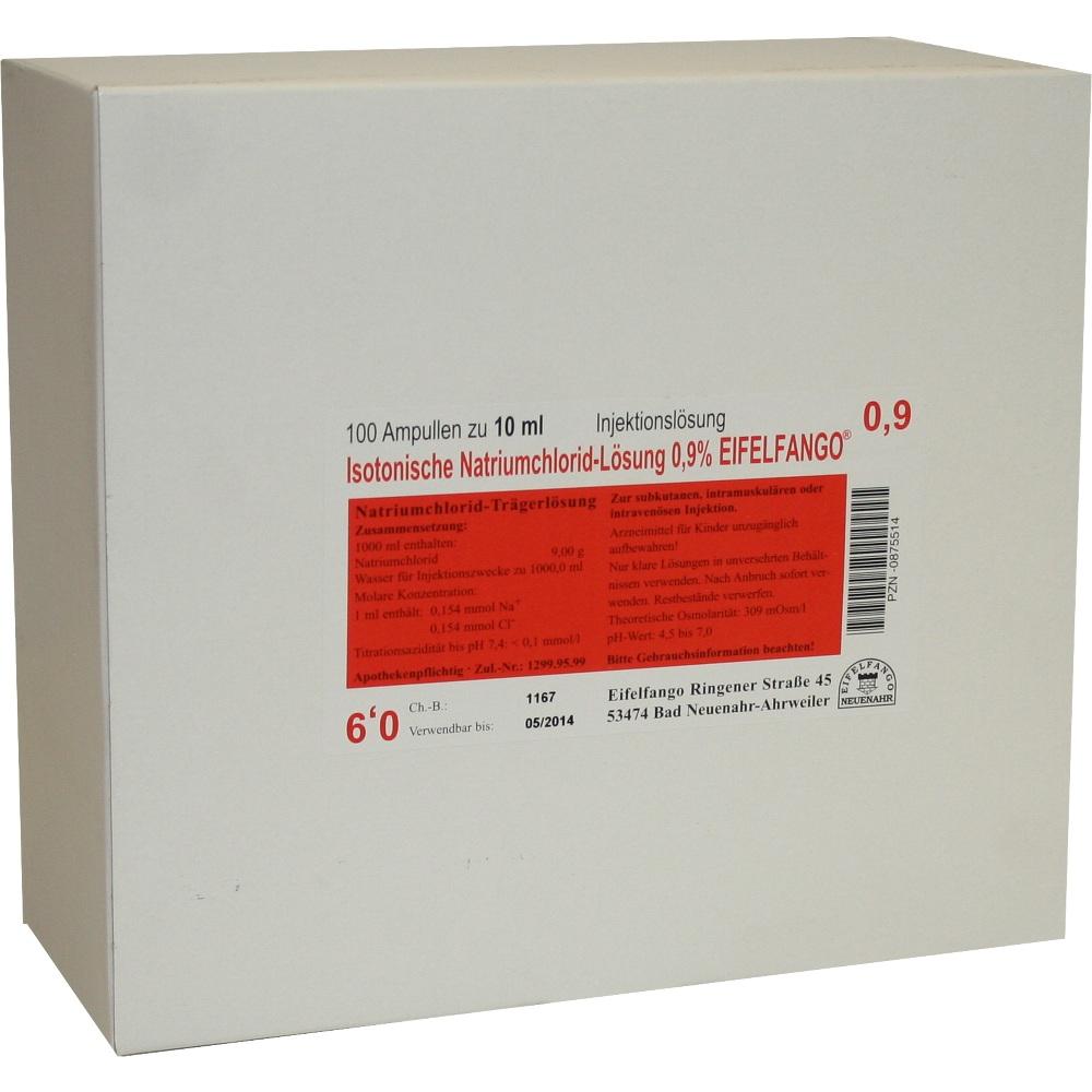 ISOTONISCHE NaCl Lösung 0,9% Eifelfango Inj.-Lsg. 100X10 ml Injektionslösung