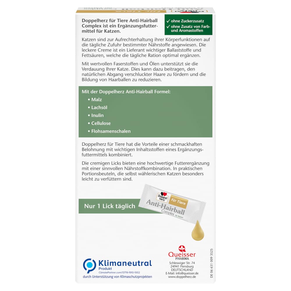 Doppelherz für Tiere Anti-Hairball Complex 25X10 g Paste