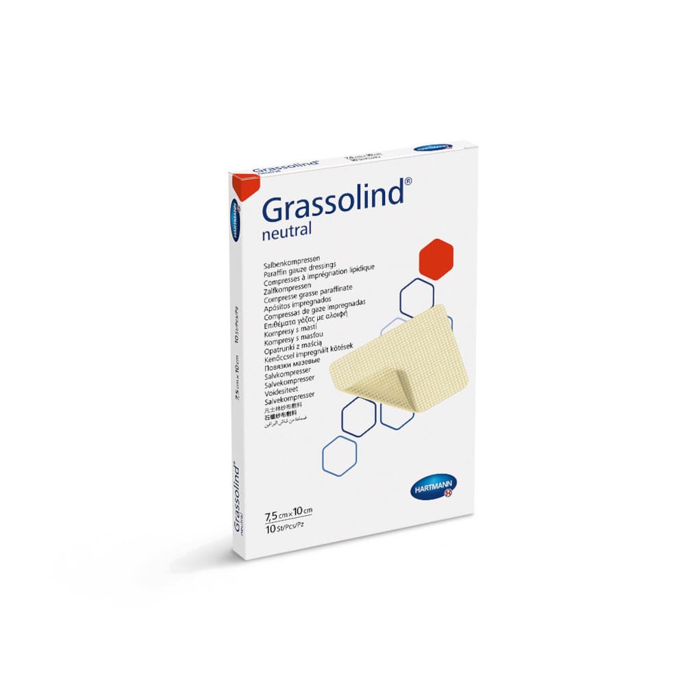GRASSOLIND Salbenkompressen 7,5x10 cm steril 10 St Kompressen
