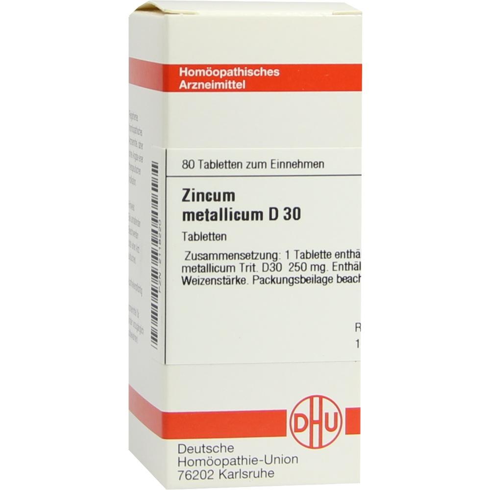 ZINCUM METALLICUM D 30 Tabletten 80 St Tabletten