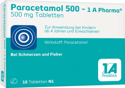 Paracetamol 500-1A Pharma 10 St Tabletten