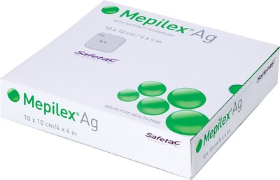 MEPILEX Ag Schaumverband 10x10 cm steril 10 St Verband