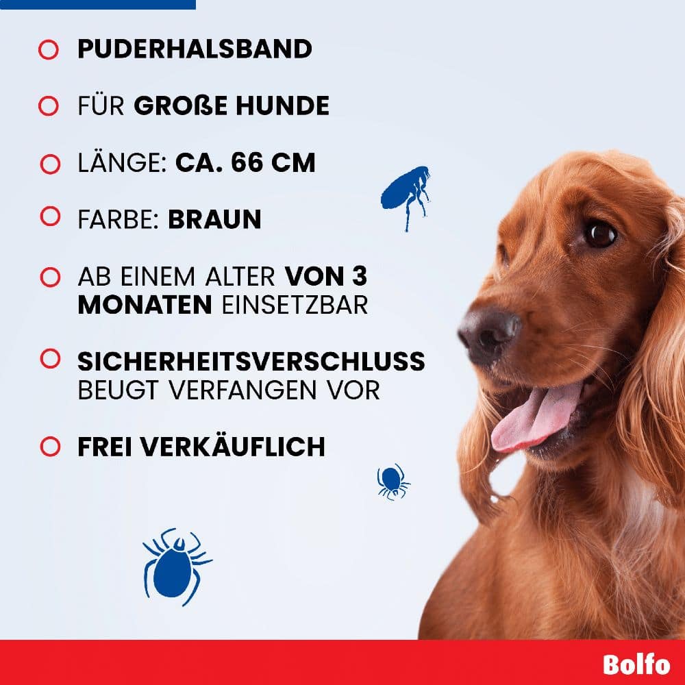 Bolfo Flohschutzband braun für große Hunde 1 St Halsband