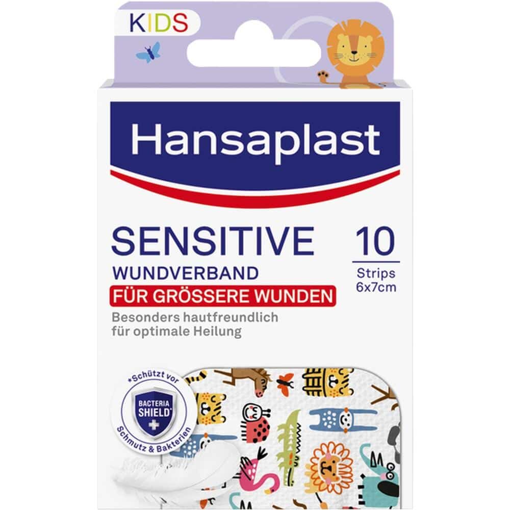 Hansaplast Sensitive Kids Wundverband XL, 6cm x 7cm 10 St Pflaster