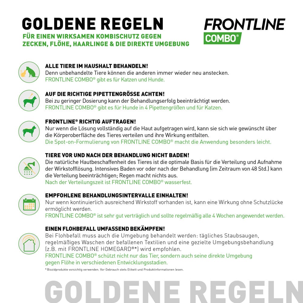 FRONTLINE COMBO 6 Stk. Kombischutz für Tier & Heim gegen Zecken, Flöhe & Haarlinge bei Katzen 6 St Lösung
