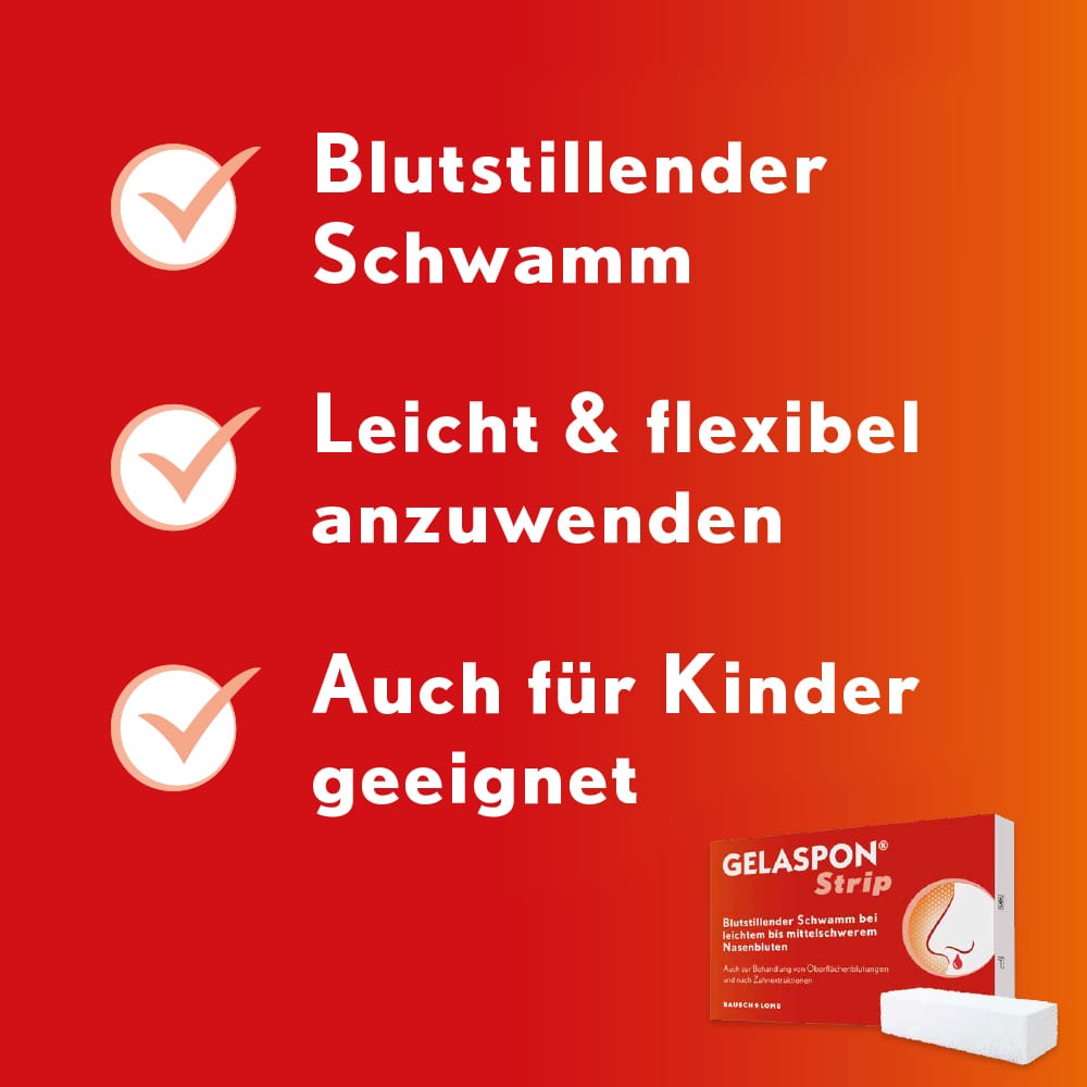 Gelaspon Strip zur Blutstillung und Wundversorgung 4 St Streifen