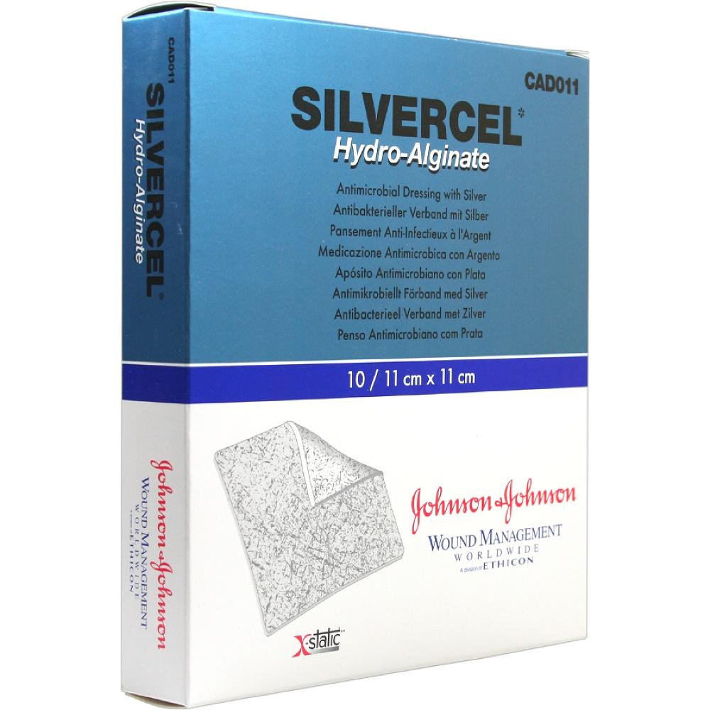 SILVERCEL Hydroalginat Verband 11x11 cm 10 St Kompressen