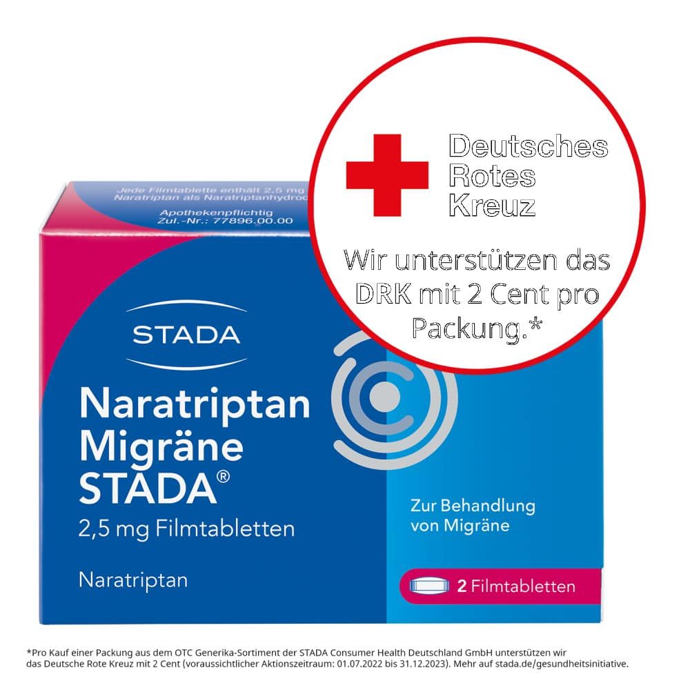 Naratriptan Migräne STADA 2,5 mg 2 St Filmtabletten