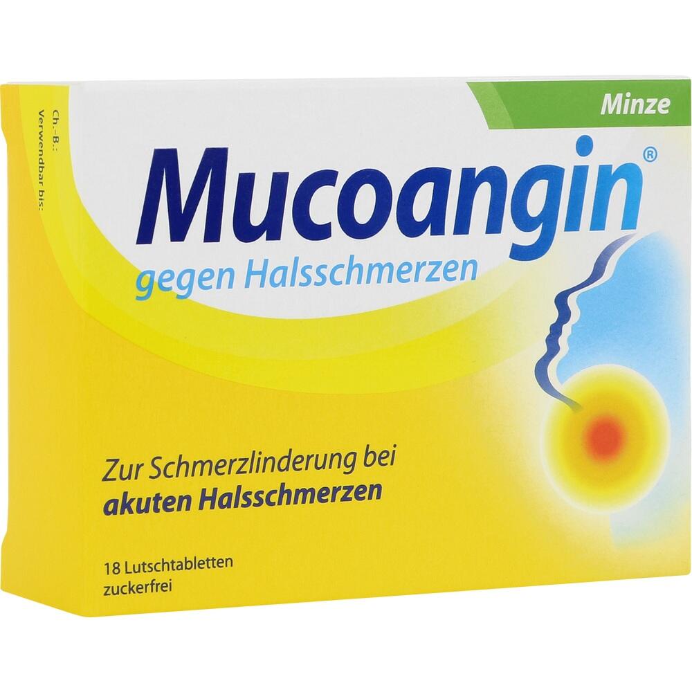 Mucoangin gegen Halsschmerzen Minze 18 St Lutschtabletten