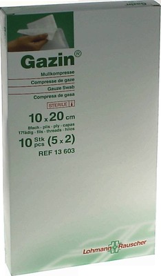 GAZIN Mullkomp.10x20 cm steril 8fach 5X2 St Kompressen