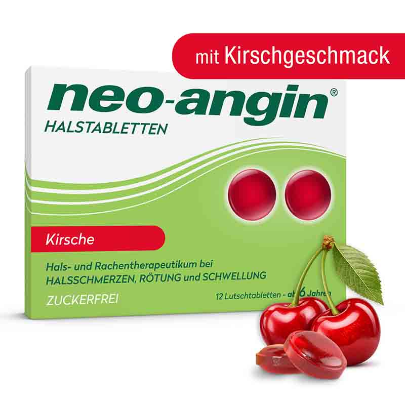 neo-angin HALSTABLETTEN Kirsche ZUCKERFREI 12 St Lutschtabletten