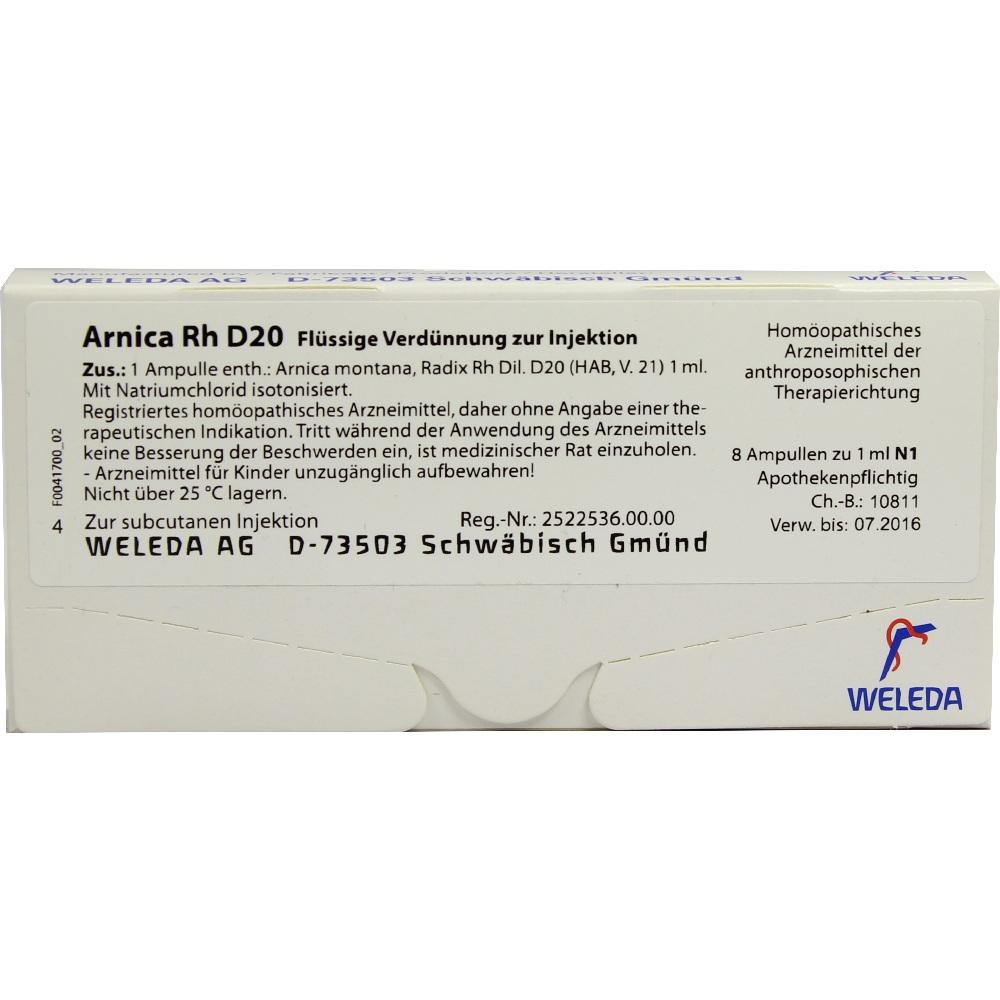 WELEDA ARNICA RH D 20 Ampullen 8X1 ml Ampullen